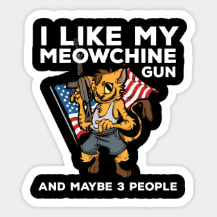 2nd Amendment Patriotic Gun Owner Cat American Flag Rifle Sticker